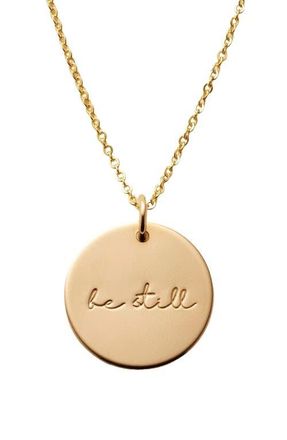 Made by Mary Pause Collection Disc Necklace in Gold Filled - Be Still at Nordstrom