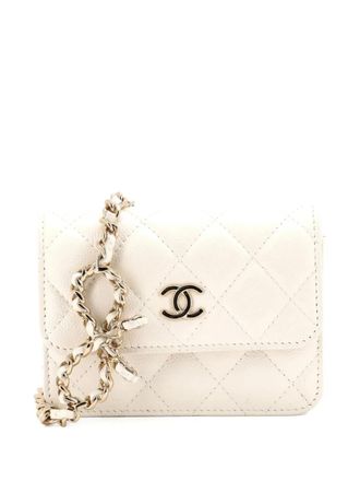 Chanel CC Bow Belt Bag Quilted Caviar Mini crossbody bag - Bianco