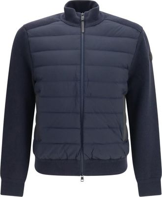 Moncler Blue Mock Collar Jacket