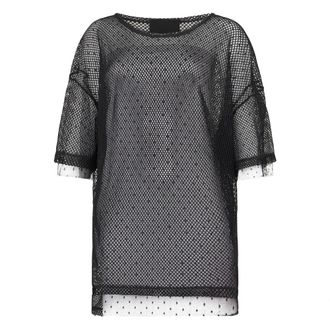Red Valentino T-Shirts, female, Black, Size: S Transparent Short-sleeve T-shirt