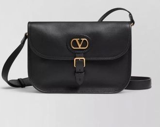 Valentino Garavani antibes leather messenger bag buckle strap