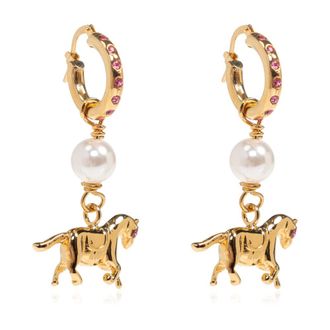 Marni Brass Earrings - Dames - Oorbellen - Geel - ONE Size - Leer - Accessoires