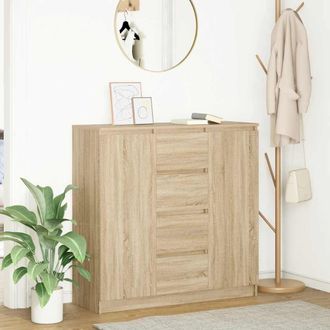 Berkfield Home Sideboard with Drawers Sonoma Oak 100.5x35x98.5 cm Engineered Wood in Brown