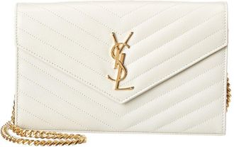 Saint Laurent Monogram Matelasse Leather Wallet On Chain