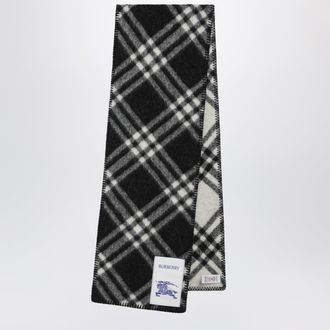 Burberry Sciarpa Check nera in lana