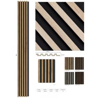 Trade Shop TrAdE Shop Traesio - Pannello Decorativo 3d Doghe Legno E Nero 120x290 Cm Rivestimento Parete