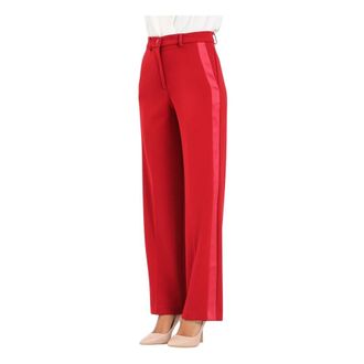 Vicolo Red Elegant Trousers Straight Leg - female - ViCOLO - Straight Trousers - Red - XS - Trousers