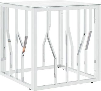 vidaXL Vidaxl - Coffee Table Silver 50x50x50 cm Stainless Steel and Glass