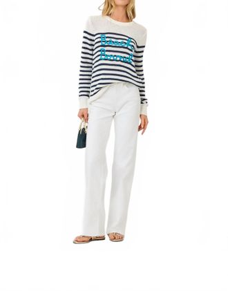 Lilly Pulitzer Kelsa Stripe Long Sleeve Sweater In White/ Blue