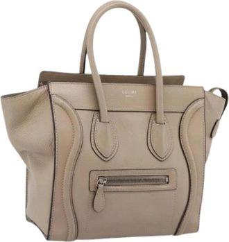 Celine Pre-owned Vintage Hand Bag - Dames - Vintage Handtas - Beige - ONE Size - Leer - Vintage