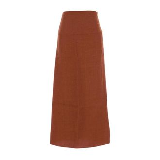 Le Kasha Midi Skirts, female, Red, Size: M Haifal Linen Skirt