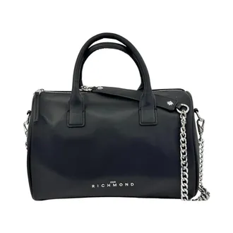 John Richmond Black Leather Shoulder Bag