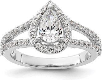 Diamond2Deal 14k White Gold Lab Grown Diamond Wedding Band Ring 0.6Ct Clarity- VS Color- G-H