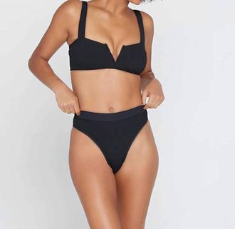 L*Space Lee Lee Ribbed Bikini Top In Black