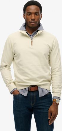 Superdry Sweatshirt SUPERDRY CLASSIC ESSENTIAL HENLEY, Herren, Gr. XXL, silber birch, angeraute Sweatware, Obermaterial: 100% Baumwolle, unifarben, regular fit