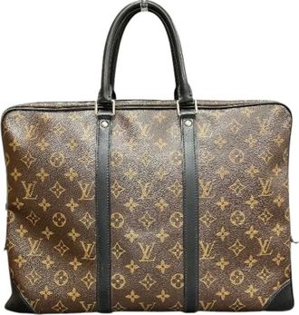 Louis Vuitton Pre-owned Handbags, male, Brown, Size: ONE SIZE Pre-owned Porte-Documents Voyage Monogram Briefcase
