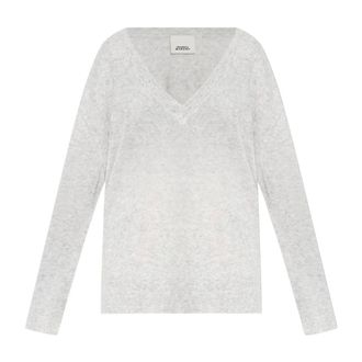 Isabel Marant Isabel Marant, V-neck Knitwear, female, Gray, Size: M Larana Swather