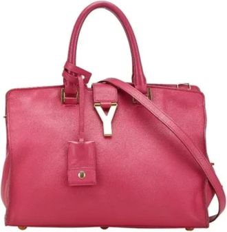 Saint Laurent Pre-owned Tote Bags, female, Pink, Size: ONE SIZE Pre-owned Leather handbags
