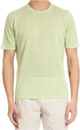 Roberto Collina T-shirts - Heren - T-shirts - Groen - S - Linnen - Tops