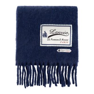 Lanvin Winter Scarves, male, Blue, Size: ONE SIZE Fringed Scarf