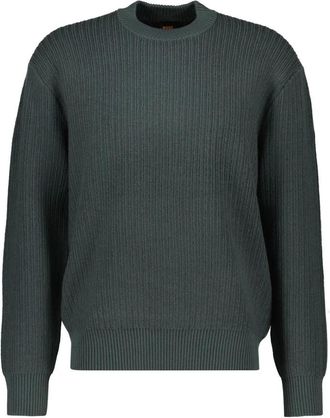 HUGO BOSS Kotorpolo Ronde Hals Trui - Heren - Ronde hals truien - Groen - XL - Katoen - Truien & Vesten