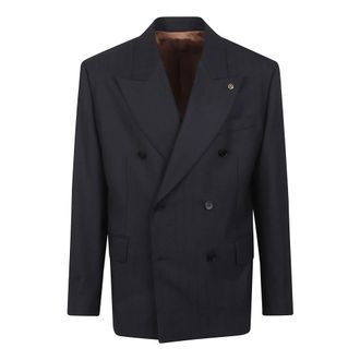 Versace Jackets - male - Versace - Blazers - Blue - L - Jackets