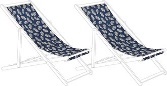 Beliani Conjunto De 2 Telas De Poli&eacute;ster Multicolor Para Tumbona De Jard&iacute;n Patr&oacute;n Floral Moderno Exterior Anzio / Avellino