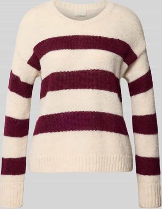 Milano Milano Italy Strickpullover mit Rundhalsausschnitt in Dunkelrot, Größe XXL