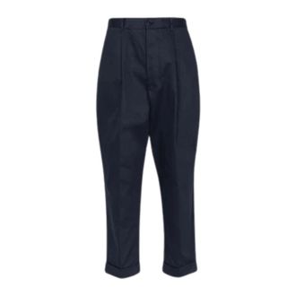 Ami Carrot Oversized Trousers - female - Ami Paris - Cropped Trousers - Blue - S - Trousers