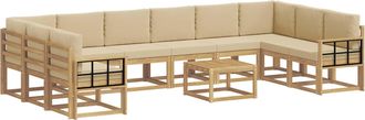 vidaXL Conjunto De Sof&aacute;s De Exterior 11 Uds. Y Beige Vidaxl