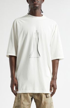 Rick Owens Jumbo Temple Graphic T-Shirt in Milk/Black at Nordstrom, Size X-Large