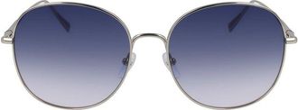 Longchamp Womens Lo Lo118s Sunglasses Silver Gradient - Purple Metal - One Size