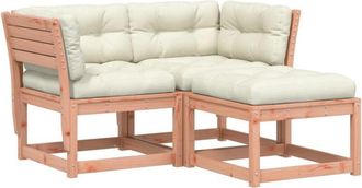 vidaXL Set De Sof&aacute;s De Jard&iacute;n 3 Pzas Con Cojines Madera Maciza Douglas Vidaxl