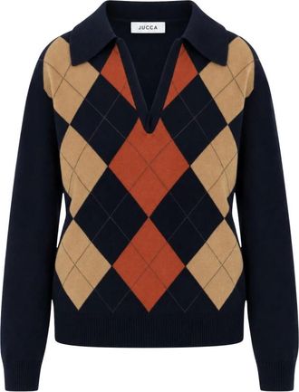Jucca Jersey de cuello pico - Knitwear - Mujer - Azul - XS