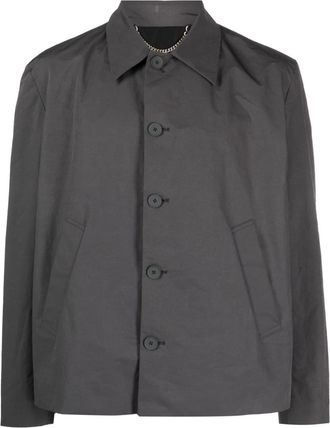 Craig Green point-collar shirt jacket - men - Polyethylene/Polyester/Nylon - L - Grey
