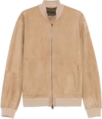 Canali Bomber in pelle scamosciata - Toni neutri
