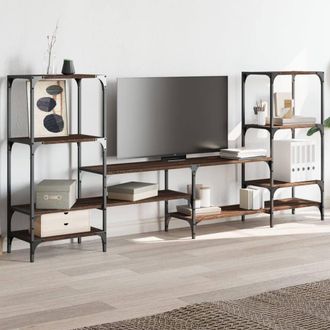 Berkfield Home TV Cabinet Brown Oak 206.5x28.5x95 cm Engineered Wood