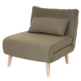 Hhg Hhg - Poltrona Letto Relax 738 Trasformabile Morbida Imbottita Legno Tessuto Verde