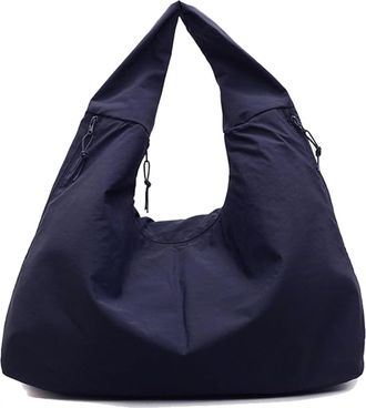 Generic Womens Solid Color Textured Draped Tote Bag, Large Capacity Fashion Versatile Shoulder Bag, Casual Versatile Shoulder Bags (Blue)