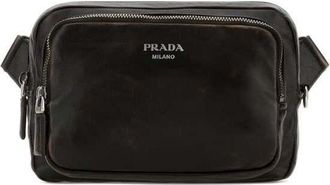 Prada Dark Brown Nappa Leather Crossbody Bag Moro Borse A Tracolla