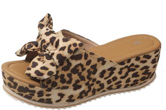 Generic Platform Sandals Womens Elegant Sandals with Wedge Heel Leisure Fashion Slippers with Bows Sandals for Summer Beach Bathing Shoes Sailing Shoes Mules,