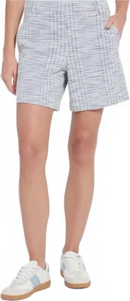 Lyss&eacute; Lilly Summer Pull-On Tweed Short In Azzurro