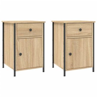 Berkfield Home Bedside Cabinets 2 pcs Sonoma Oak 40x42x60 cm Engineered Wood in Brown | Size: 40 x 42 x 60 cm