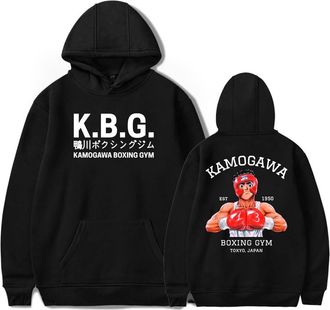 Generic Anime Hajime No Ippo Hoodies Fashion Clothes Casual Harajuku Sweatshirts (BLACK,XXL)