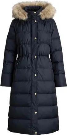 Ralph Lauren Cappotto imbottito con cappuccio e bordo in ecopelliccia DW Warm - - Coats - Donna - Blu - L