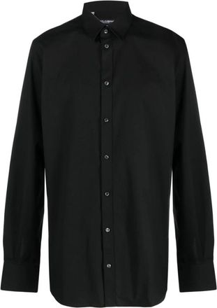Dolce & Gabbana Klassiek Zwart Katoenen Overhemd - Heren - Casual Overhemden - Zwart - 3XL - Katoen - Overhemden