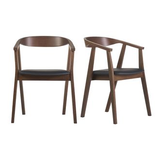 Miliboo Miliboo - Sillas Escandinavas Dise&ntilde;o Negro Y Madera Oscura (juego De 2) Bahia