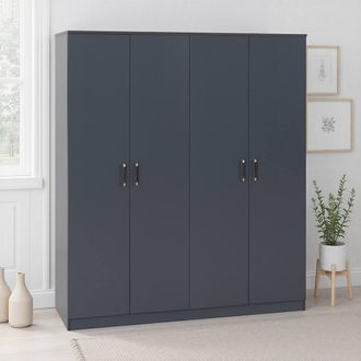 Seconique Dakotia 4 Door Wardrobe - Dark Grey