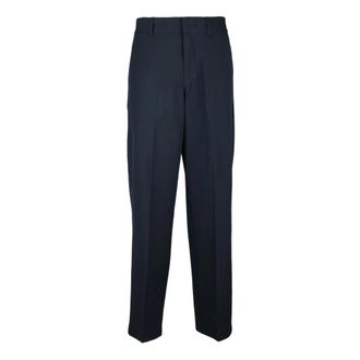 Emporio Armani Straight Trousers, male, Blue, S, Classic Zipper Trousers with Pockets
