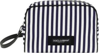 Dolce & Gabbana Gestreepte Make-up Tas - Dames - Tassen - Veelkleurig - Maat: ONE Size Katoen